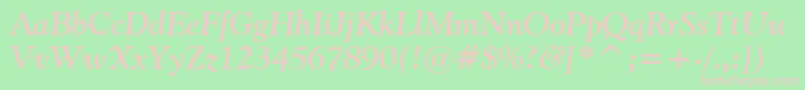 Vaniel2BoldItalic Font – Pink Fonts on Green Background