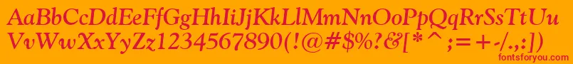 フォントVaniel2BoldItalic – オレンジの背景に赤い文字