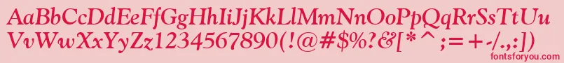 Vaniel2BoldItalic Font – Red Fonts on Pink Background