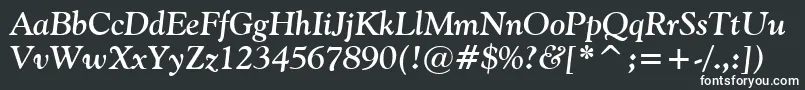 Шрифт Vaniel2BoldItalic – белые шрифты на чёрном фоне