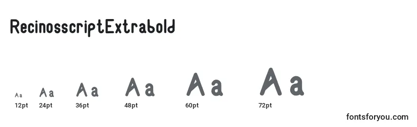 Размеры шрифта RecinosscriptExtrabold