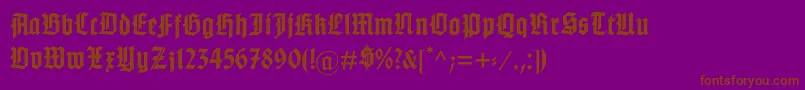 GotenburgA-Schriftart – Braune Schriften auf violettem Hintergrund