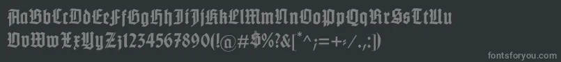 フォントGotenburgA – 黒い背景に灰色の文字