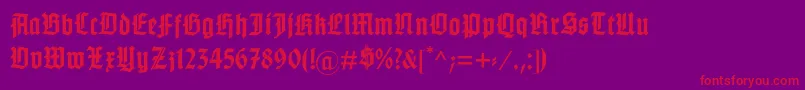 GotenburgA-Schriftart – Rote Schriften auf violettem Hintergrund