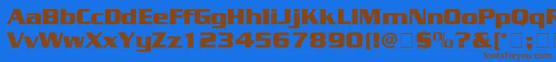 Sarentino Font – Brown Fonts on Blue Background