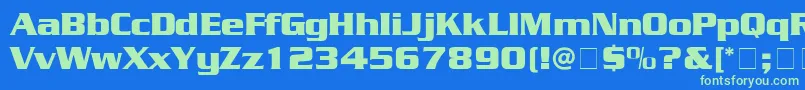 Sarentino Font – Green Fonts on Blue Background