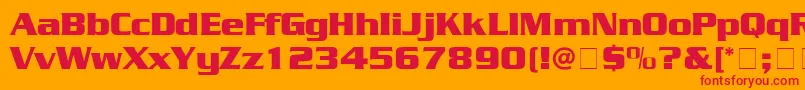 Sarentino Font – Red Fonts on Orange Background
