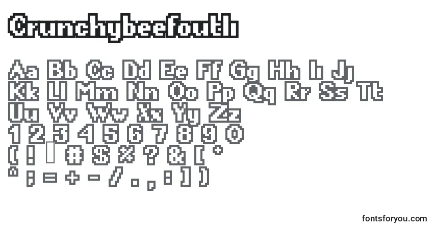 Czcionka Crunchybeefoutli – alfabet, cyfry, specjalne znaki