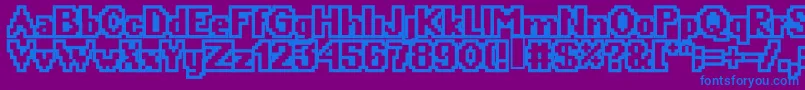 Crunchybeefoutli Font – Blue Fonts on Purple Background