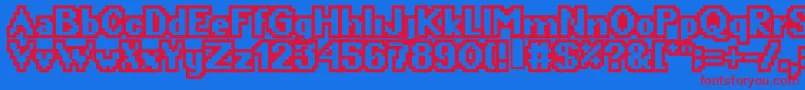 Crunchybeefoutli Font – Red Fonts on Blue Background