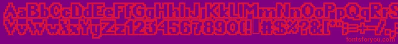 Crunchybeefoutli Font – Red Fonts on Purple Background