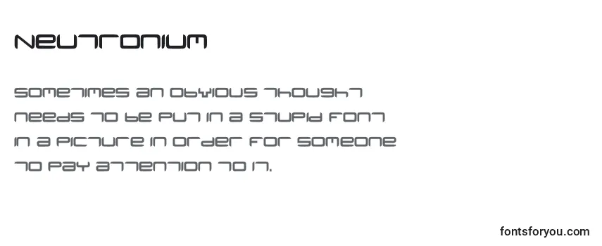 Przegląd czcionki Neutronium