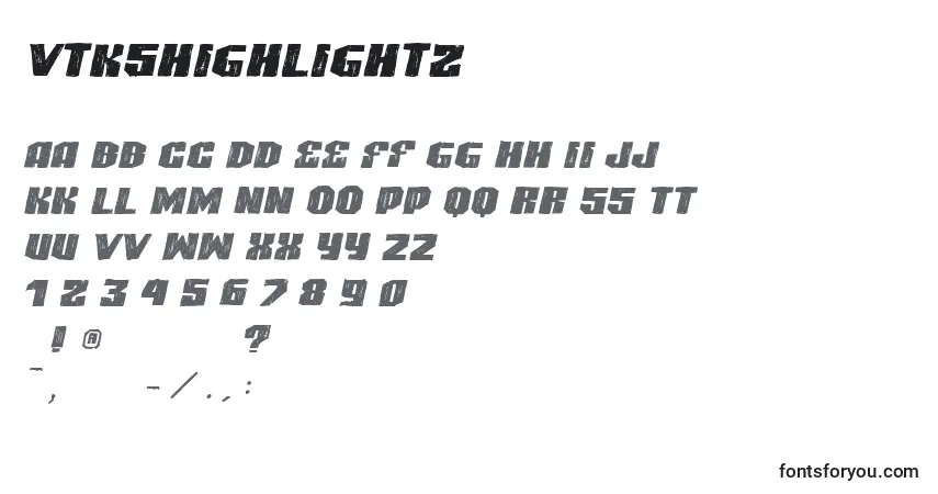 VtksHighlight2-fontti – aakkoset, numerot, erikoismerkit