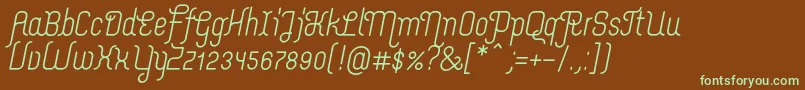 MerijntjeSemibolditalic Font – Green Fonts on Brown Background