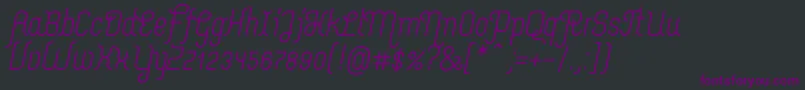 Czcionka MerijntjeSemibolditalic – fioletowe czcionki na czarnym tle