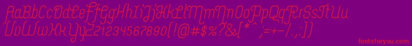 MerijntjeSemibolditalic Font – Red Fonts on Purple Background