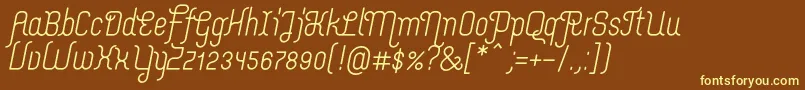 MerijntjeSemibolditalic Font – Yellow Fonts on Brown Background