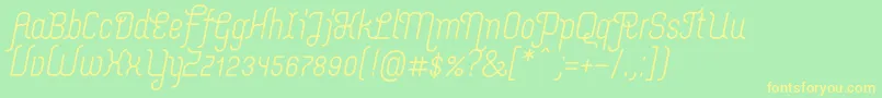 MerijntjeSemibolditalic Font – Yellow Fonts on Green Background