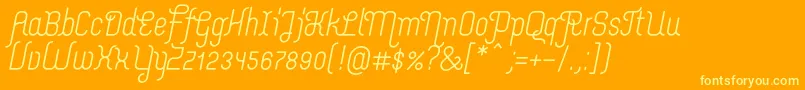 MerijntjeSemibolditalic Font – Yellow Fonts on Orange Background