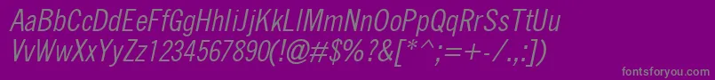 QuicktypeCondensedItalic Font – Gray Fonts on Purple Background