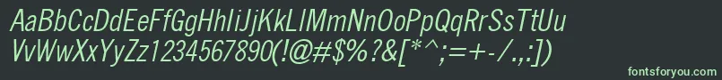 Шрифт QuicktypeCondensedItalic – зелёные шрифты на чёрном фоне