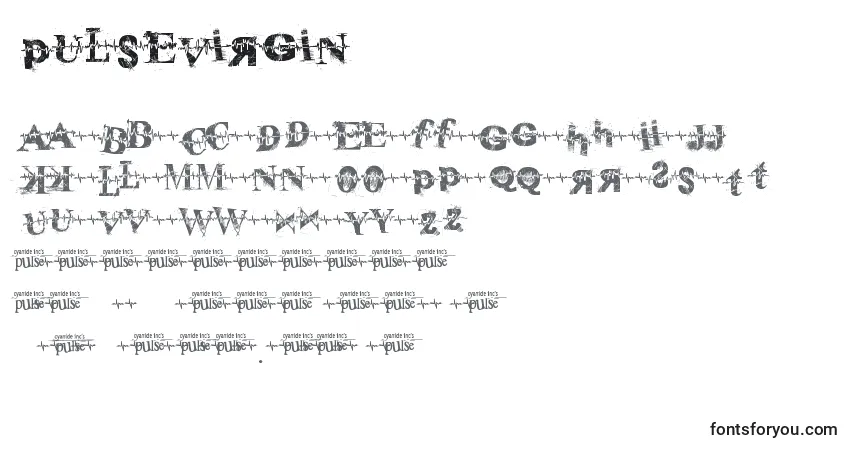 A fonte PulseVirgin – alfabeto, números, caracteres especiais
