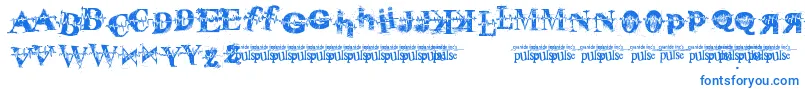 PulseVirgin-Schriftart – Blaue Schriften