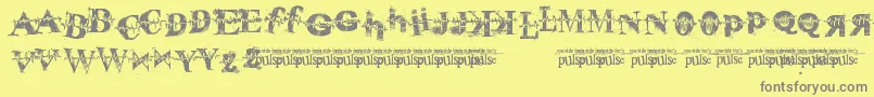 Fonte PulseVirgin – fontes cinzas em um fundo amarelo