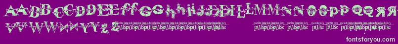 PulseVirgin Font – Green Fonts on Purple Background