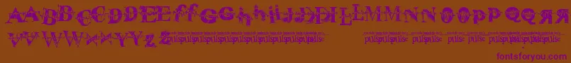 PulseVirgin-Schriftart – Violette Schriften auf braunem Hintergrund