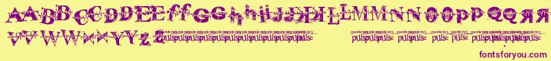 PulseVirgin Font – Purple Fonts on Yellow Background