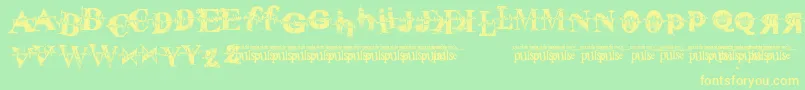 Шрифт PulseVirgin – жёлтые шрифты на зелёном фоне
