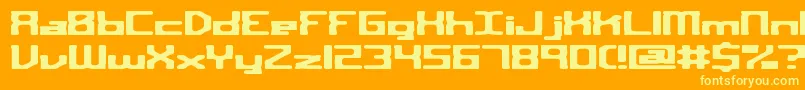 Czcionka SquareRouteBrk – żółte czcionki na pomarańczowym tle