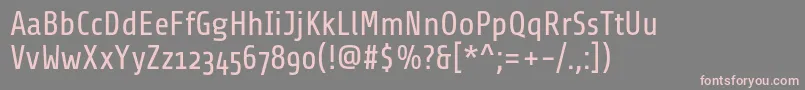 フォントShareRegularosf – 灰色の背景にピンクのフォント