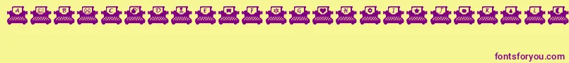 TypewriterLetter-Schriftart – Violette Schriften auf gelbem Hintergrund