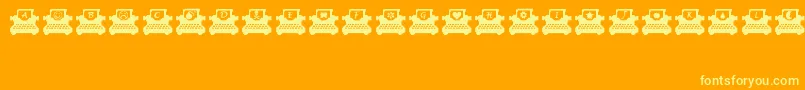 TypewriterLetter Font – Yellow Fonts on Orange Background