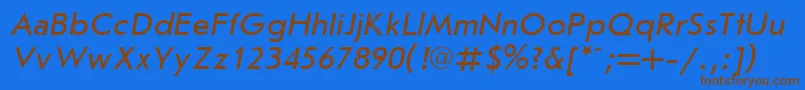 JournalsanscttItalic Font – Brown Fonts on Blue Background
