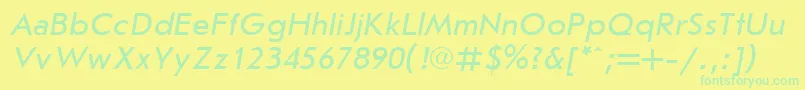 Police JournalsanscttItalic – polices vertes sur fond jaune