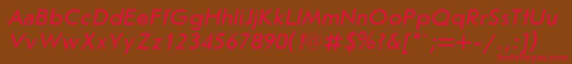 JournalsanscttItalic Font – Red Fonts on Brown Background