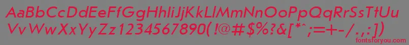 JournalsanscttItalic Font – Red Fonts on Gray Background