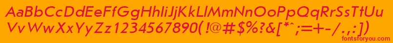 JournalsanscttItalic Font – Red Fonts on Orange Background