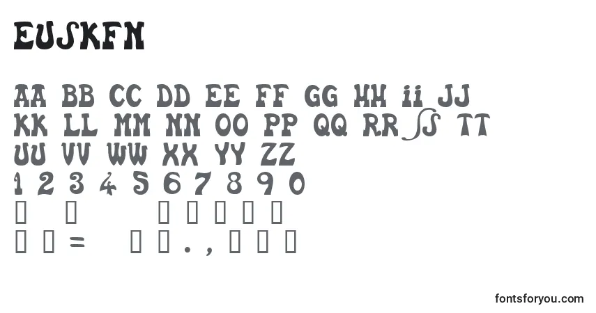A fonte Euskfn – alfabeto, números, caracteres especiais
