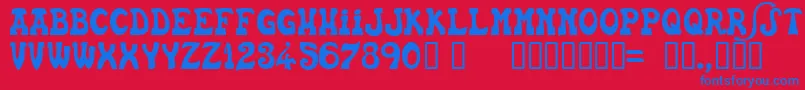 Euskfn Font – Blue Fonts on Red Background