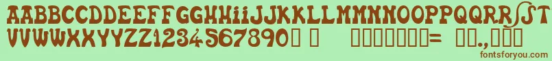 Euskfn Font – Brown Fonts on Green Background