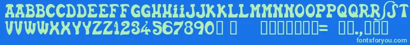 Euskfn Font – Green Fonts on Blue Background