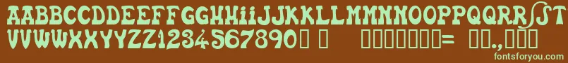 Euskfn Font – Green Fonts on Brown Background