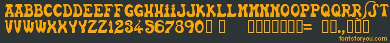 Euskfn Font – Orange Fonts on Black Background