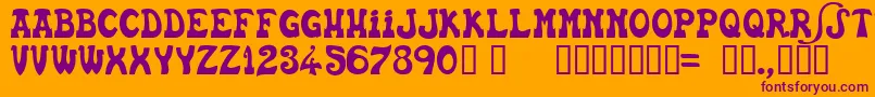 Euskfn Font – Purple Fonts on Orange Background