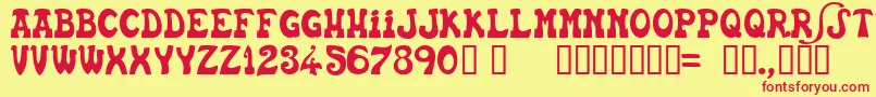 Euskfn Font – Red Fonts on Yellow Background