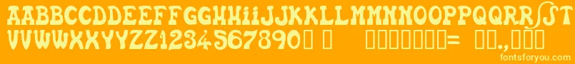 Euskfn Font – Yellow Fonts on Orange Background